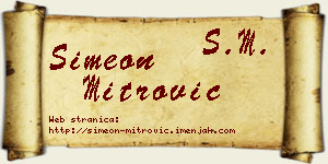 Simeon Mitrović vizit kartica